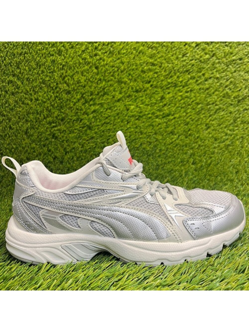 Puma Milenio Tech Womens Size 9 Silver Athletic Running Walking Shoes Sneakers